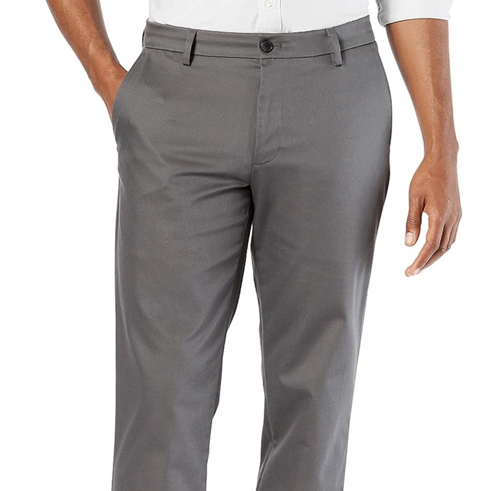 Dockers Signature Iron-Free Stain Defender Slim-Fit Khaki Pants Burma Gr…